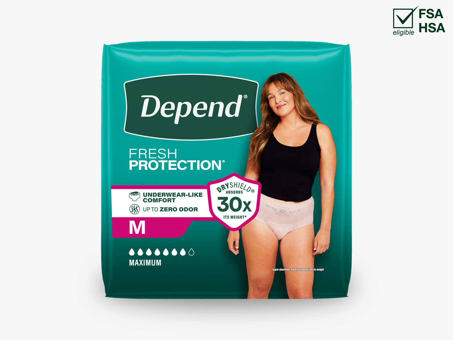 Front pack image of  Depend® Fresh Protection® Women’s Adult Diapers 