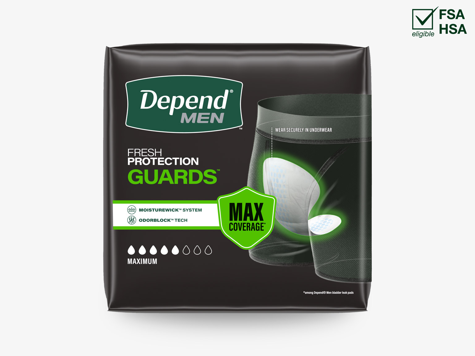 Front pack image of Depend® Fresh Protection Guards™