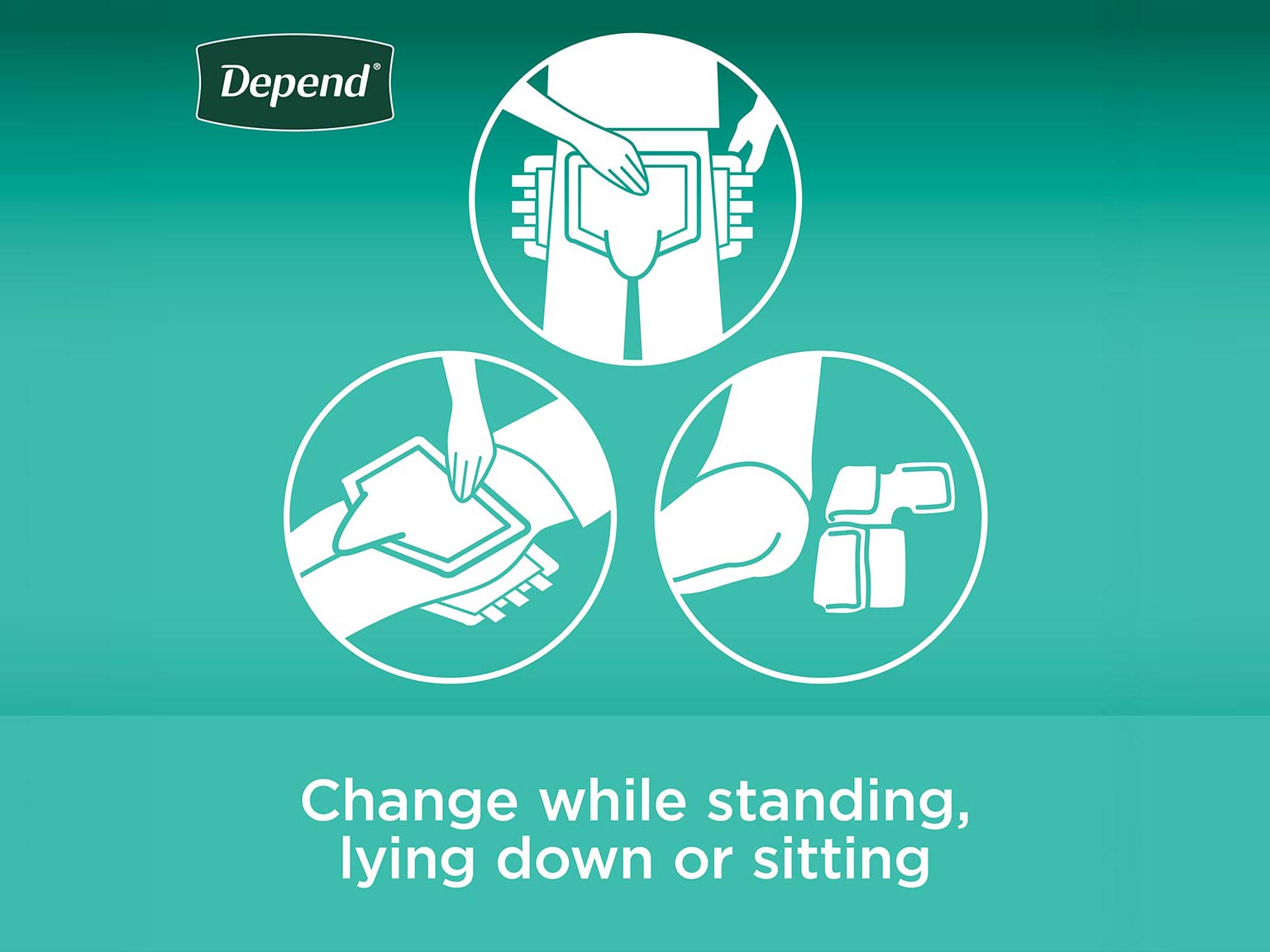 Convenience of the Depend® Incontinence Briefs with Tabs