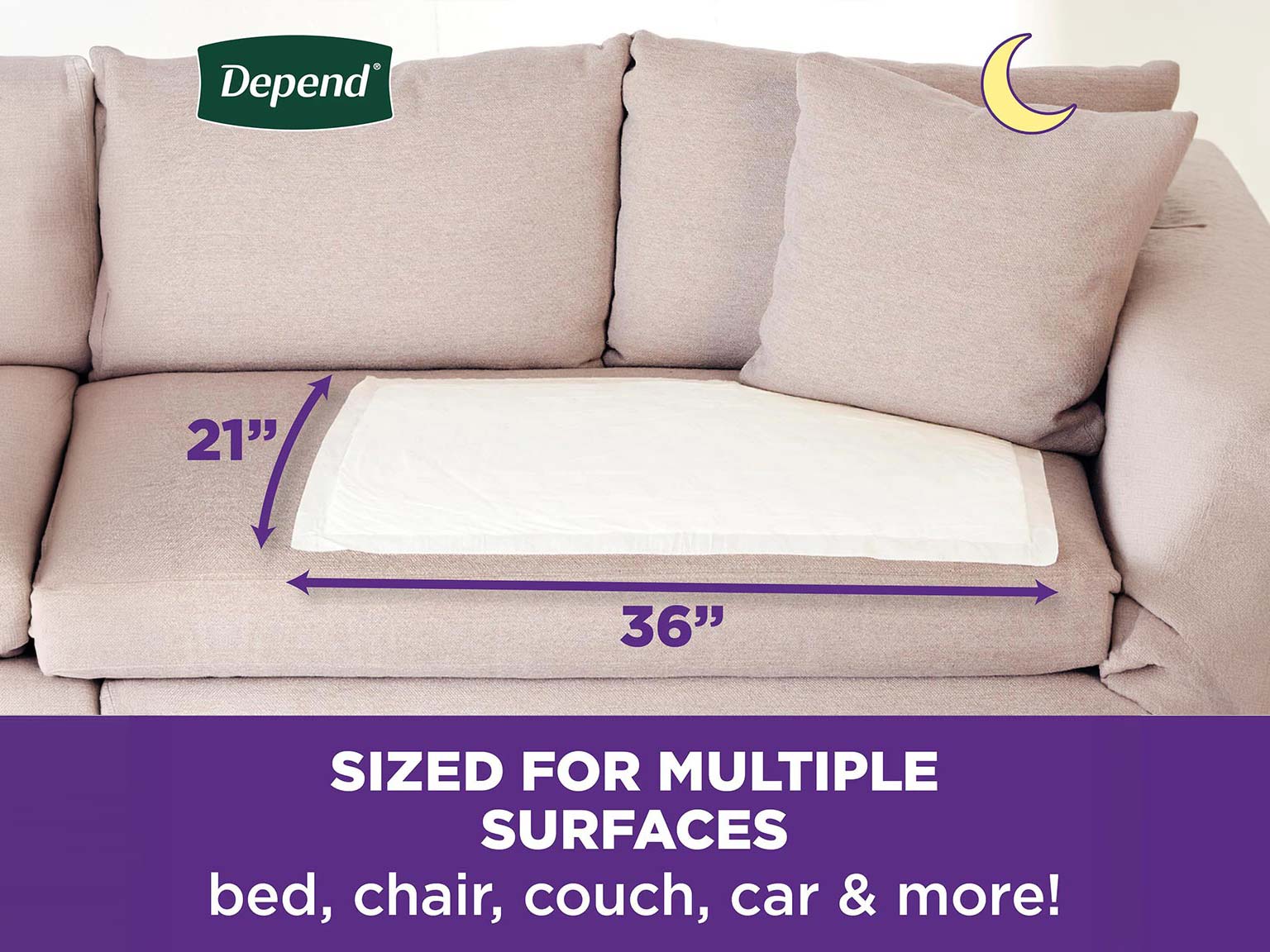 Absorbency of  Depend® Disposable Underpads Large