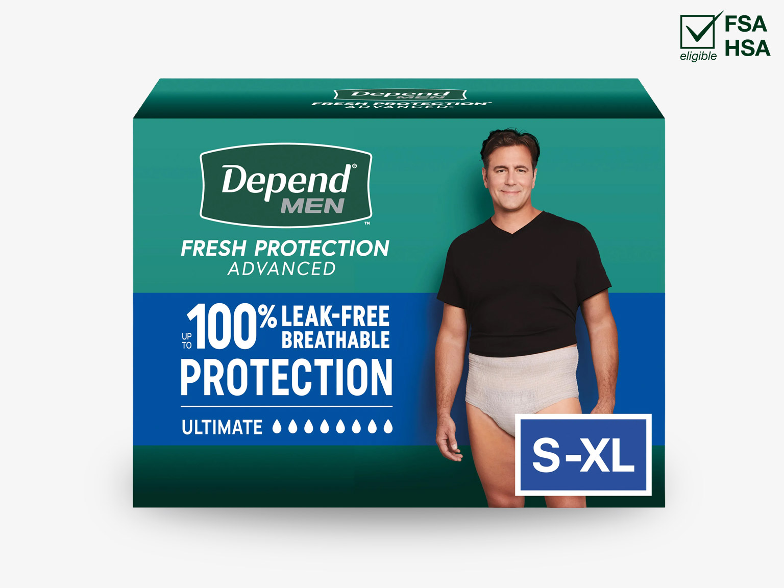 Front pack image of  Depend® Fresh Protection® Advanced Men’s Adult Diapers 