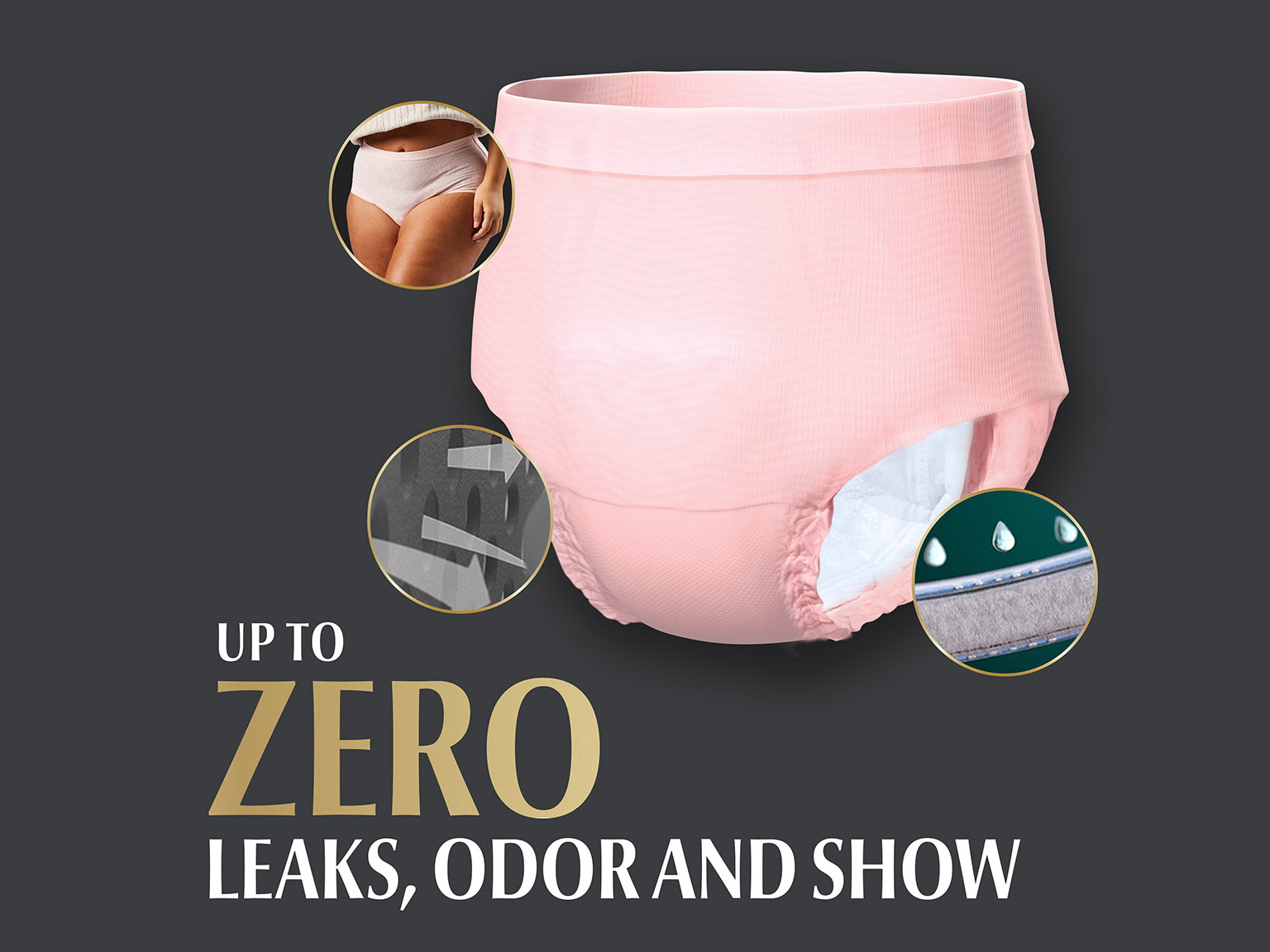 Depend® Silhouette® Women’s Adult Diapers with up to zero Leaks, Odor and Show