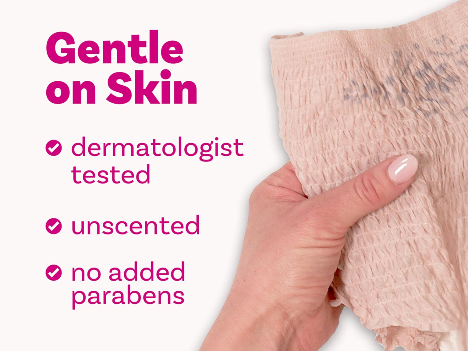Depend® Post Labor Underwear for Women is gentle on skin