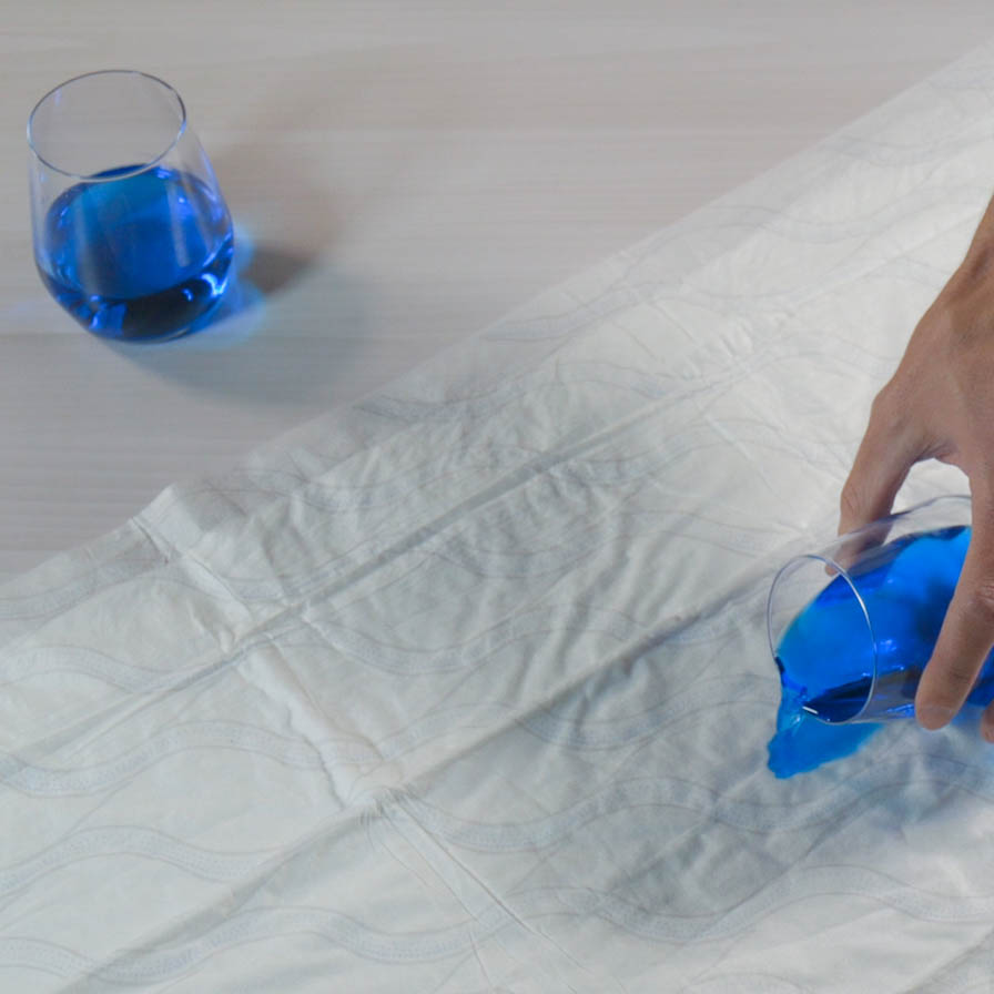 Depend® Incontinence Night Defense® Underpads Feature: Absorbs fluids fast to help prevent leaks & mattress stains